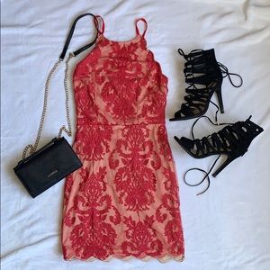 Red lacy dress